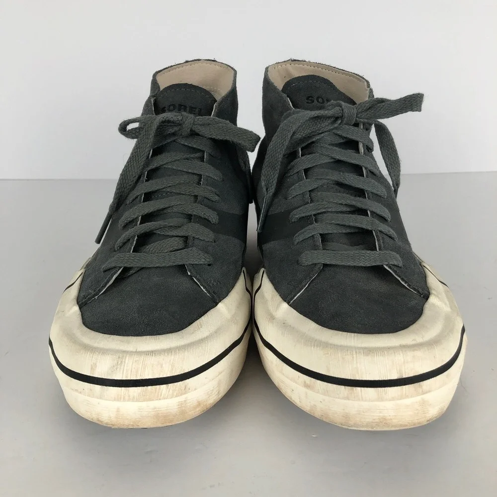 SOREL Caribou Mid Waterproof Suede Sneakers Men's Sz 9 42 Gray‎ NM4502-028 Shoes